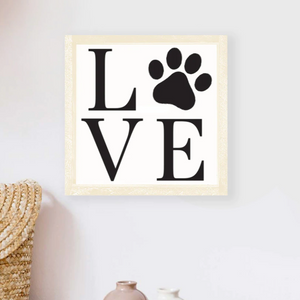 Mini Dog Paw Love Wooden Sign