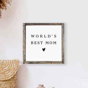 World's Best Mom Mini Wooden Sign