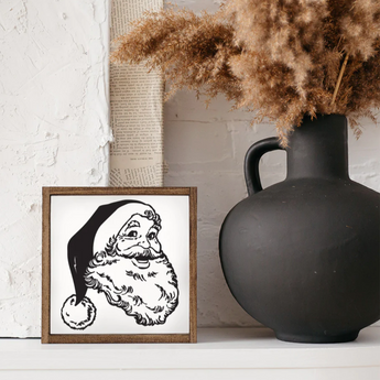 Vintage Santa Wooden Sign