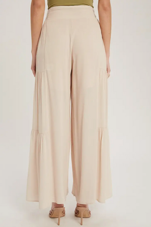 Tiered Flowy Long Wide-Leg Pant