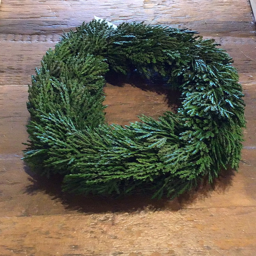 Round Faux Cedar Wreath