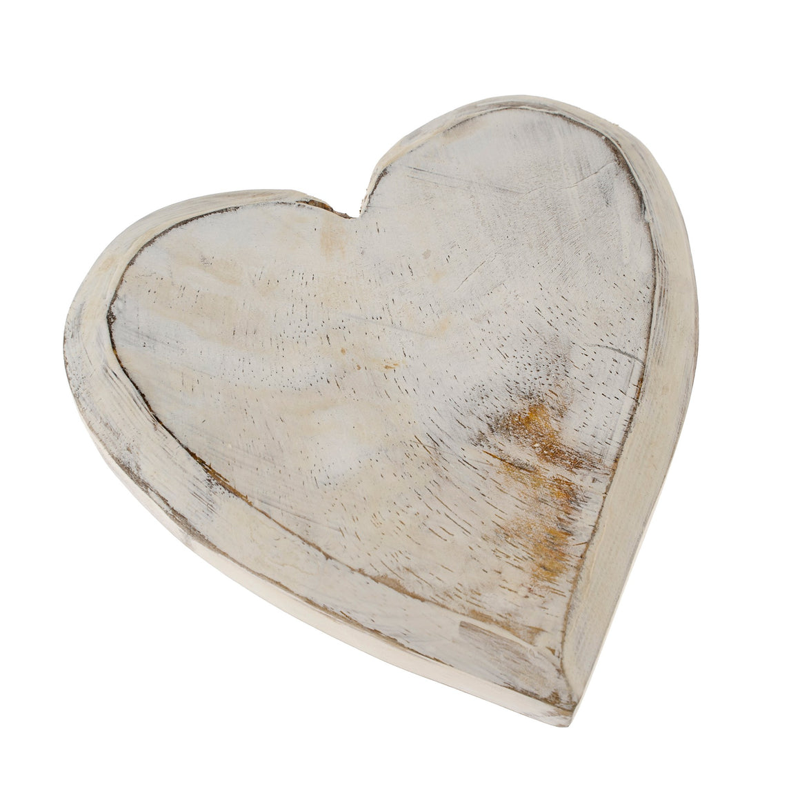 Mini Wooden Whitewash Heart